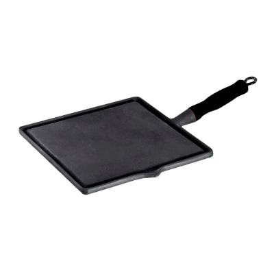 Bifeteira Quadrada Lisa 26x26CM Cabo de Silicone Preta Libaneza