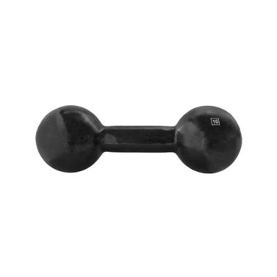 Halter Ferro Fundido Emborrachado 10kg para Crossfit Preto Anilhas Fitness