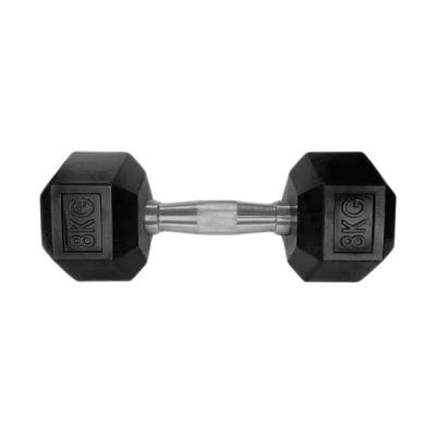 Halter Sextavado Ferro Fundido Pegada Cromada 8kg Inox Anilhas Fitness
