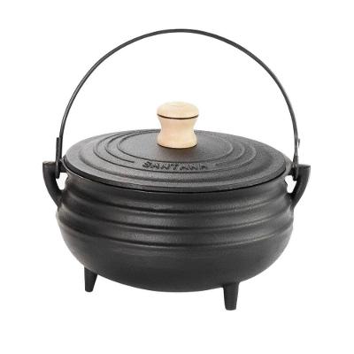 Panela Tripé No 4 Ferro Fundido com Tampa 1,5L Preta Santana