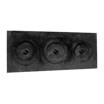 Chapa Redução Fogão a Lenha 3 Furos com Tampa 29x68x26cm Rig Fundidos