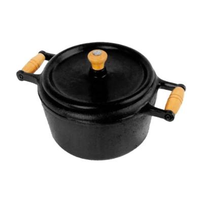 Panela de Ferro Pressão 2 Alças Madeira 4L Preta Rig Fundidos
