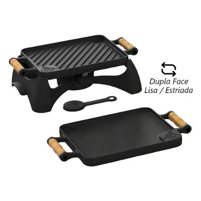 Rechaud Bifeteira Álcool Dupla Face Ferro Fundido 23x28cm Libaneza