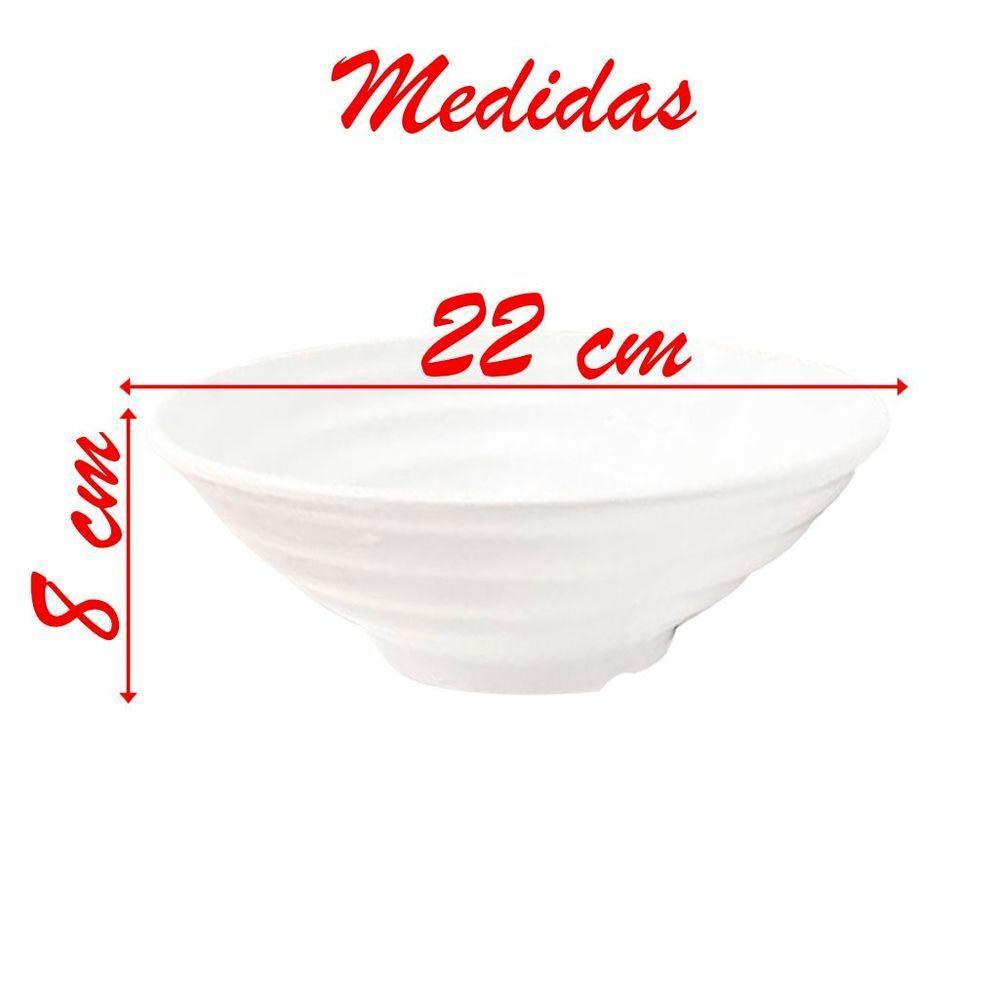 Kit 02 Tigelas Melamina Redonda Branca 1,435 Ml - 2