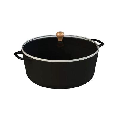 Caçarola Gourmet Ferro Fundido Tampa Vidro Temperado 26cm 5,6L Libaneza