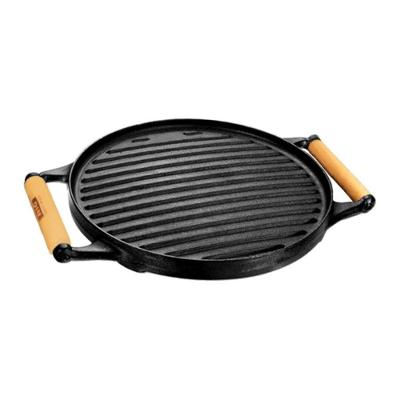 Chapa Ferro Fundido Dupla Face Redonda Lisa Frisada 28cm Preto Rig Fundidos