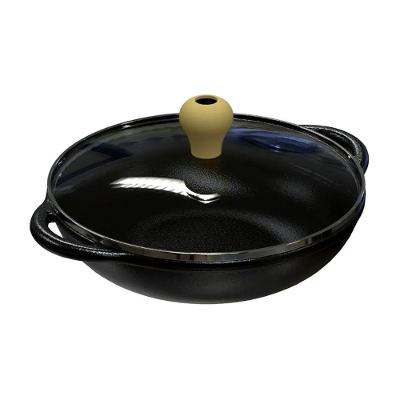 Frigideira Parmegiana Tampa Vidro Alça Ferro 20CM 1,3L Preta Libaneza