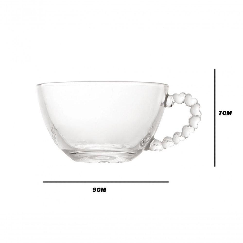 Jogo De Xícaras De Café 6 Peças Cristal Coração 80 Ml - Lyor - 3