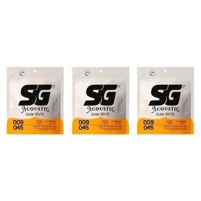 Kit 3 Encordoamentos Violão Aço SG 85-15 Extra Light Bronze Izzo