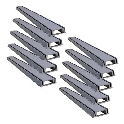 Kit 10 Grelha Linear Invisível Oculta 100x8cm Alumínio Cinza GDA