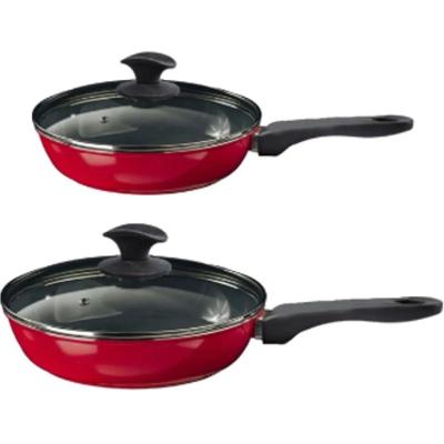 Kit Frigideiras Antiaderente Alumínio Cerâmico 16 e 24CM Vermelho Javali N06