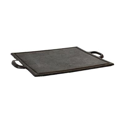 Chapa Bifeteira Lisa Ferro Fundido 30x30cm Alças Reforçadas Preta Fundição São Cristóvão