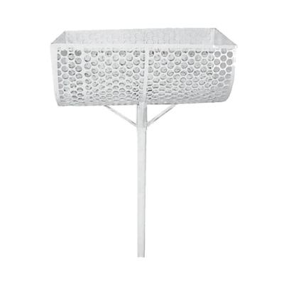 Lixeira de Rua Tela Moeda 60cm Metal Resistente Branca Santa Edwirges
