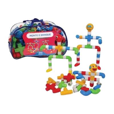 Brinquedo de Encaixe Monte e Brinque 200 Peças Sonho de Criança