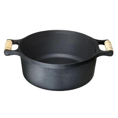 Caçarola FS-6955 Ferro Fundido Alça de Madeira sem Tampa 32CM Santana