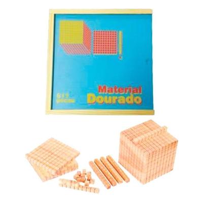 Brinquedo Educativo Material Dourado 611 Peças Madeira Sonho de Criança