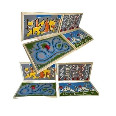Kit Painéis Psicomotores Ilustrados em Madeira 4 Und Sonho de Criança