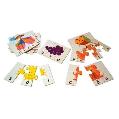 Jogo Educativo Soletrando 48 Peças MDF Leitura Escrita Sonho de Criança