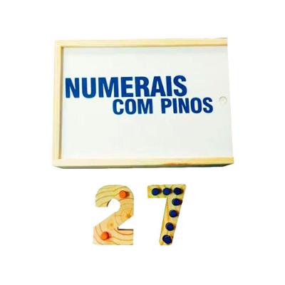 Brinquedo Educativo Numerais com Pinos 54 Peças Sonho de Criança