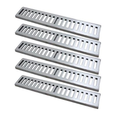 Kit 5 Ralo Grelha Linear Caixilho Alumínio Polido 8x50cm Prata GDA