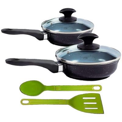 Jogo Frigideiras Antiaderente Cerâmica 16CM e 24CM Preto Javali