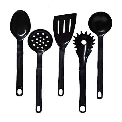 Jogo de Utensílios de Cozinha Nylon 5 Peças Antiaderente Preto Talheres Juliana