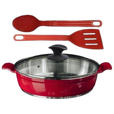 Frigideira Talher03 Aa30cm Alumínio Fundido Antiaderente 30CM Vermelha Javali