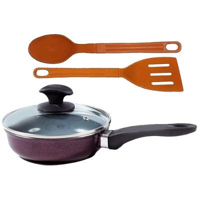 Frigideira Cereja Antiaderente Cerâmica 1,2L 16CM Cabo Fixo Vermelha Javali