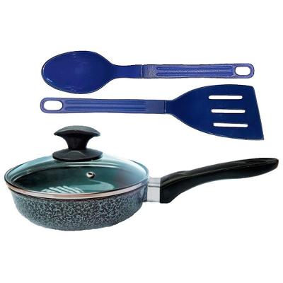 Frigideira Antiaderente Cerâmica Alumínio 16CM Cabo Fixo Preto Craquelado Javali