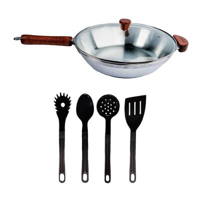 Frigideira Wok Oriental Alumínio Usinado Antiaderente 28CM Preta Javali