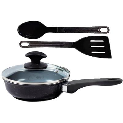 Frigideira Antiaderente Alumínio Cerâmico 16CM com Tampa Vidro Javali