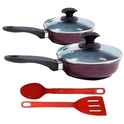 Jogo Frigideiras Antiaderente Cerâmica Javali Cereja T03 N03 16CM e 24CM Vermelho
