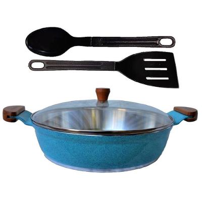 Frigideira Talher 02 Am Alumínio Usinado 30CM Turquesa Javali