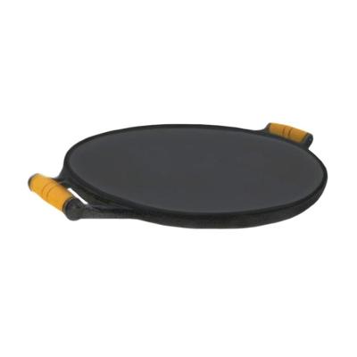 Chapa Bifeira Alumínio Batido Alças de Madeira Petiscos 41cm Continental
