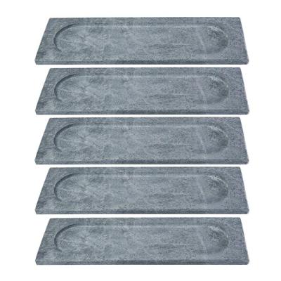 Kit 5 Pratos Retangulares Bandeja de Servir Pedra Sabão 10x30cm Industria São Jose