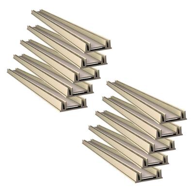 Kit 10 Grelha Invisível Rebaixada com Caixilho 100x8cm Bege GDA