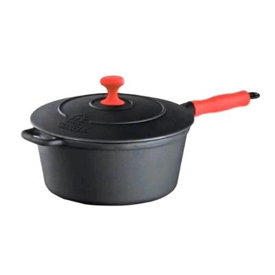 Caçarola Ferro Fundido Vermelho 2,4L 20cm Cabo Silicone Libaneza