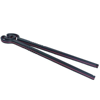 Hashi Unificado Reutilizável 3D Elegante Sushi 22cm Preto e Vermelho