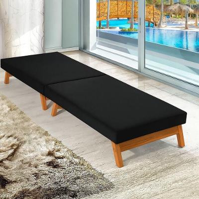 Cama Portátil Dobrável D-26 Acampamento 130kg sem Montagem Preta Slim