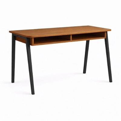 Escrivaninha Retangular Office Industrial 2 Nichos Aço Preto e Canela KLM Store