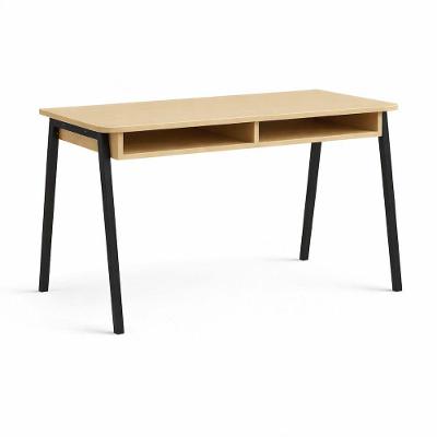 Mesa Escrivaninha Office 2 Nichos Industrial Aço Preto e Off White KLM Store