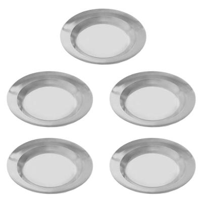 Jogo 5 Pratos Escolar Merenda Alumínio Fundido 22CM Prata Continental