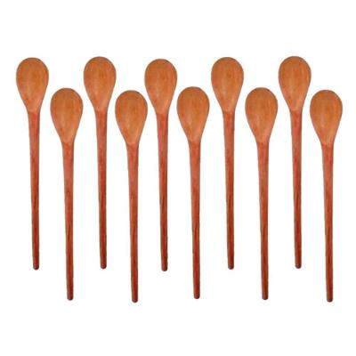 Kit 10 Colheres de Pau Madeira Modelo Molho 18CM Colher de Pau