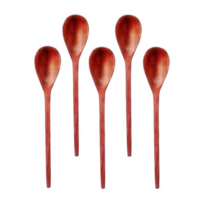 Kit 5 Colheres de Pau Intermediário Madeira Resistente Cozinha Colher de Pau