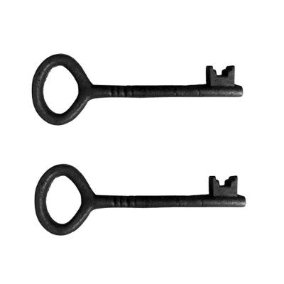 Kit 2 Chaves Decorativas Ferro Fundido No 03 27cm Rustic Fundição Jodoal