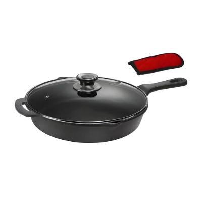 Frigideira Ferro Fundido Tampa Vidro 29cm Protetor Térmico Rig Fundidos