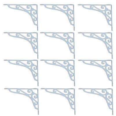 Kit 12 Cantoneiras Suporte Prateleira 20x25cm Branco Ouro Minas
