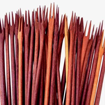 Kit 50 Peças Garfo de Petisco Grande Madeira 22CM Artesanal Colher de Pau
