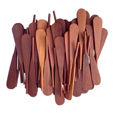 Kit 50 Espátulas Mineira Patê de Madeira 16CM Antiaderente Colher de Pau