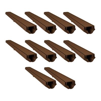 Kit 10 Grelha Invisível com Caixa Coletora 100x8cm Marrom GDA